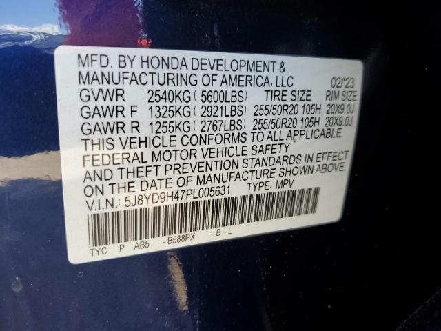 5J8YD9H47PL005631 - 2023 ACURA MDX TECHNOLOGY BLUE photo 14