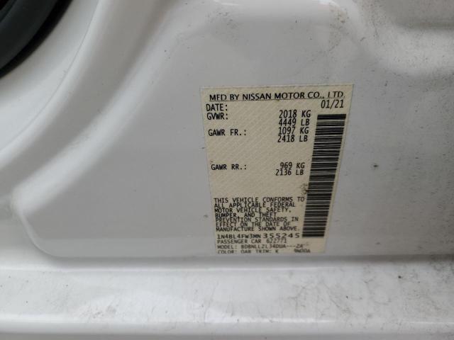 1N4BL4FW3MN355245 - 2021 NISSAN ALTIMA PLATINUM WHITE photo 12