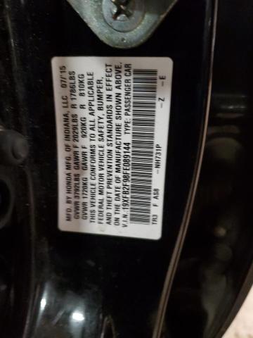 19XFB2F98FE089144 - 2015 HONDA CIVIC EXL BLACK photo 12