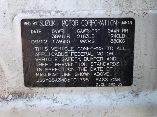 JS2YB5A34D6101795 - 2013 SUZUKI SX4 WHITE photo 14