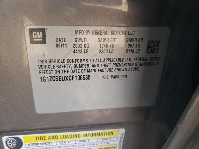 1G1ZC5EUXCF106635 - 2012 CHEVROLET MALIBU 1LT BROWN photo 12