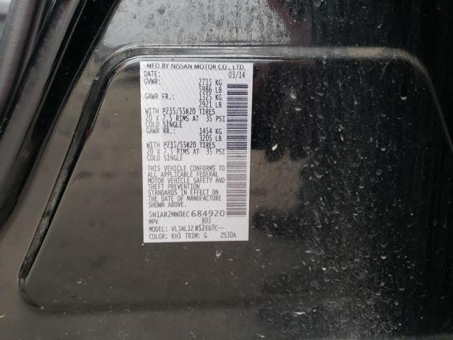 5N1AR2MN0EC684920 - 2014 NISSAN PATHFINDER S BLACK photo 12