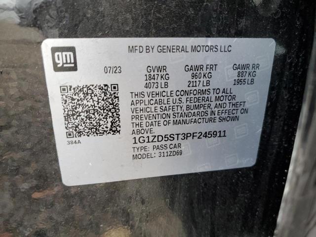 1G1ZD5ST3PF245911 - 2023 CHEVROLET MALIBU LT BLACK photo 12