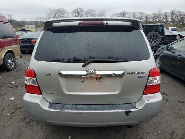 JTEEW21A660022497 - 2006 TOYOTA HIGHLANDER HYBRID SILVER photo 6