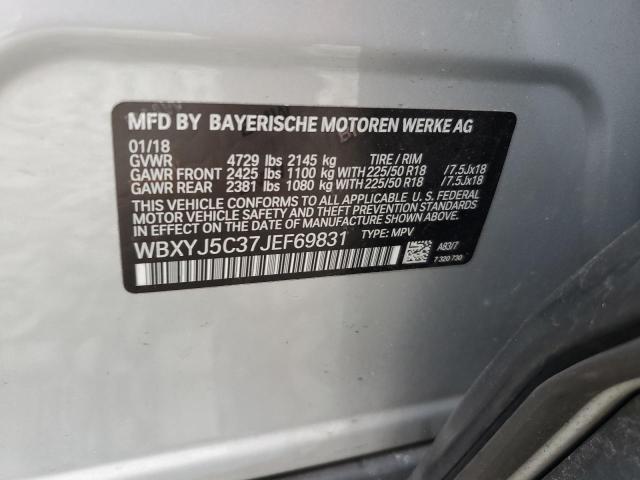 WBXYJ5C37JEF69831 - 2018 BMW X2 XDRIVE28I SILVER photo 13