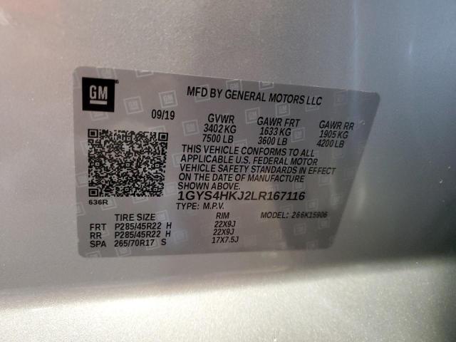1GYS4HKJ2LR167116 - 2020 CADILLAC ESCALADE ESV LUXURY SILVER photo 13