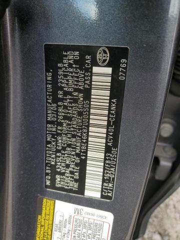 4T1BE46K87U005505 - 2007 TOYOTA CAMRY CE GRAY photo 12