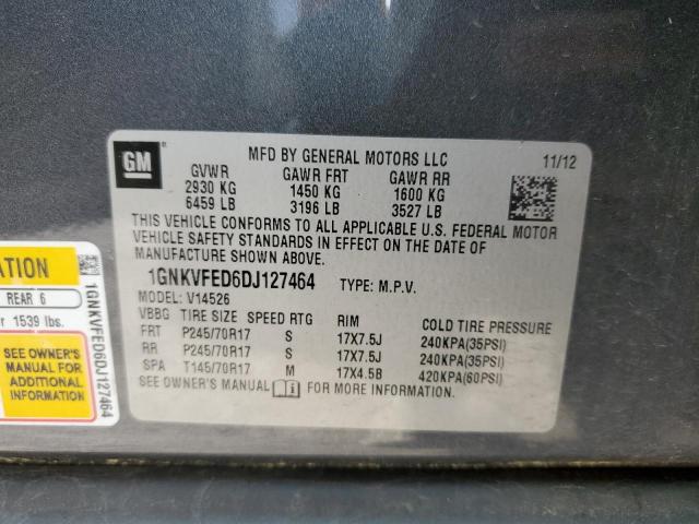 1GNKVFED6DJ127464 - 2013 CHEVROLET TRAVERSE LS GRAY photo 14