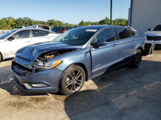 3FA6P0LUXJR201030 - 2018 FORD FUSION SE HYBRID BLUE photo 1