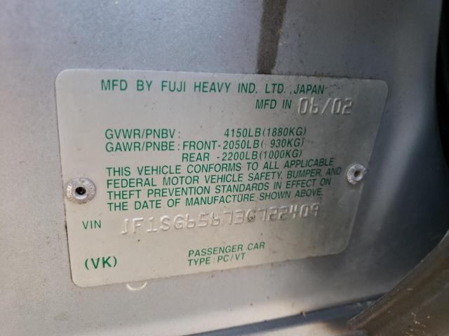 JF1SG65673G722409 - 2003 SUBARU FORESTER 2.5XS ვერცხლისფერი ფოტო 12