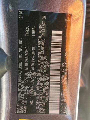 5TDZARFH0KS046093 - 2019 TOYOTA HIGHLANDER LE SILVER photo 13