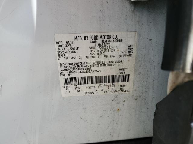 1FM5K8AR3EGA23522 - 2014 FORD EXPLORER POLICE INTERCEPTOR 白色 照片 13