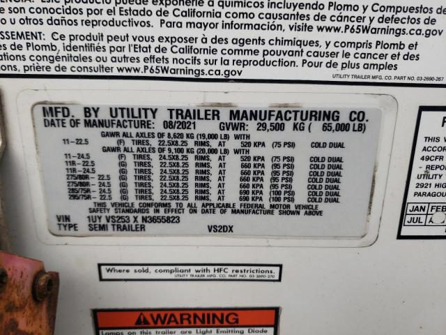 1UYVS253XN3655823 - 2022 UTILITY VS2DX WHITE photo 10