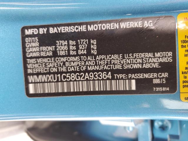 WMWXU1C58G2A93364 - 2016 MINI COOPER BLUE photo 12