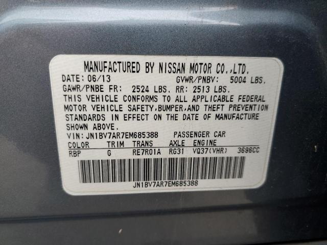 JN1BV7AR7EM685388 - 2014 INFINITI Q50 BASE BLUE photo 13