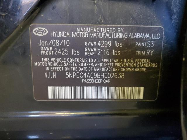 5NPEC4AC9BH002638 - 2011 HYUNDAI SONATA SE BLACK photo 12