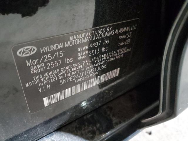 5NPE24AF1FH213058 - 2015 HYUNDAI SONATA SE BLACK photo 12