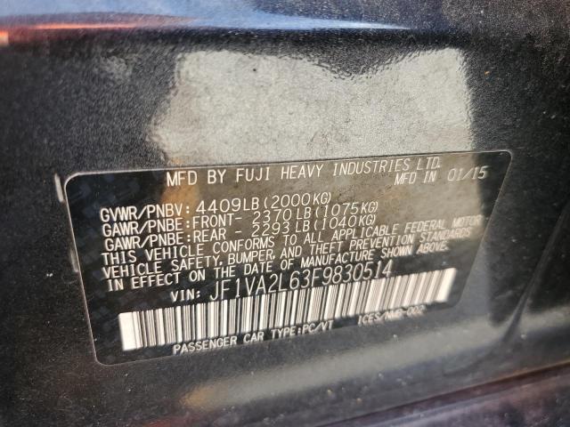 JF1VA2L63F9830514 - 2015 SUBARU WRX STI GRAY photo 13