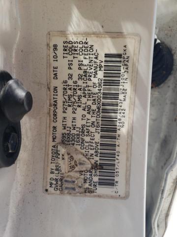 JT6HT00W6X0034962 - 1999 LEXUS LX 470 WHITE photo 13