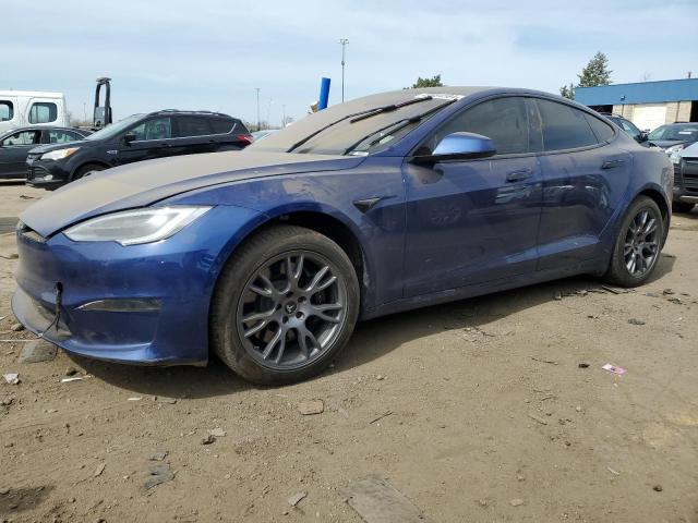 5YJSA1E50MF447029 - 2021 TESLA MODEL S BLUE photo 1