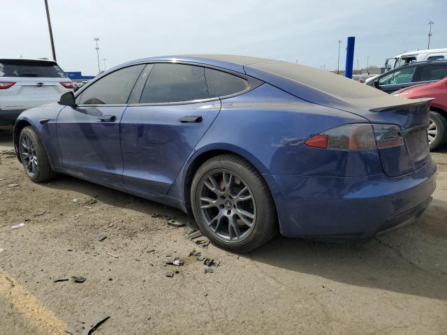 5YJSA1E50MF447029 - 2021 TESLA MODEL S BLUE photo 2