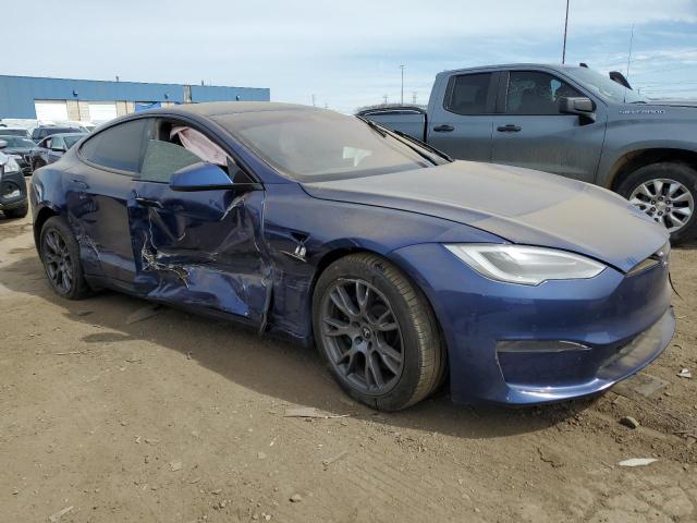 5YJSA1E50MF447029 - 2021 TESLA MODEL S BLUE photo 4