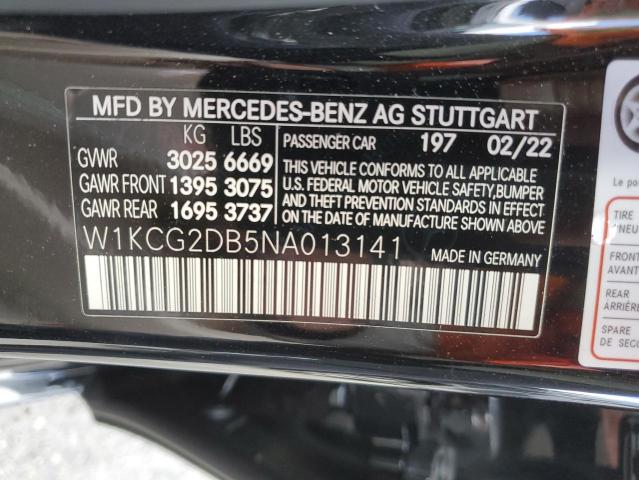 W1KCG2DB5NA013141 - 2022 MERCEDES-BENZ EQS SEDAN 450+ BLACK photo 13