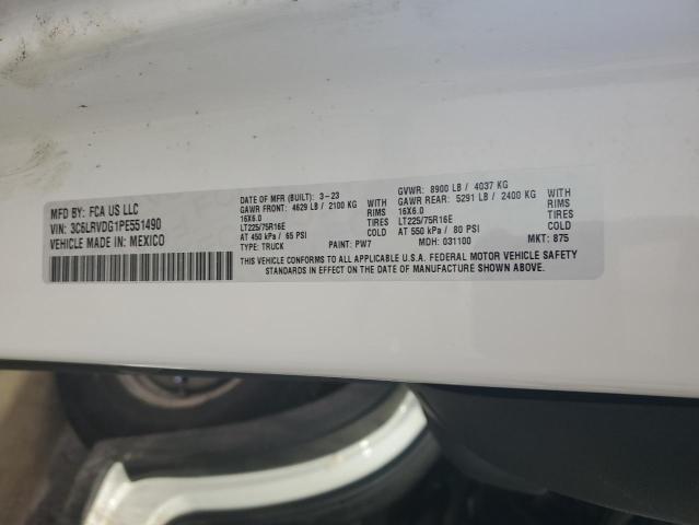 3C6LRVDG1PE551490 - 2023 RAM PROMASTER 2500 HIGH WHITE photo 12