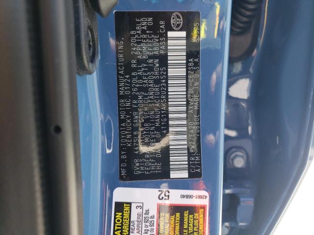 4T1G11AK5RU234525 - 2024 TOYOTA CAMRY SE NIGHT SHADE BLUE photo 12