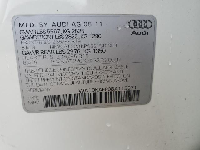 WA1DKAFP0BA115971 - 2011 AUDI Q5 PREMIUM PLUS WHITE photo 12