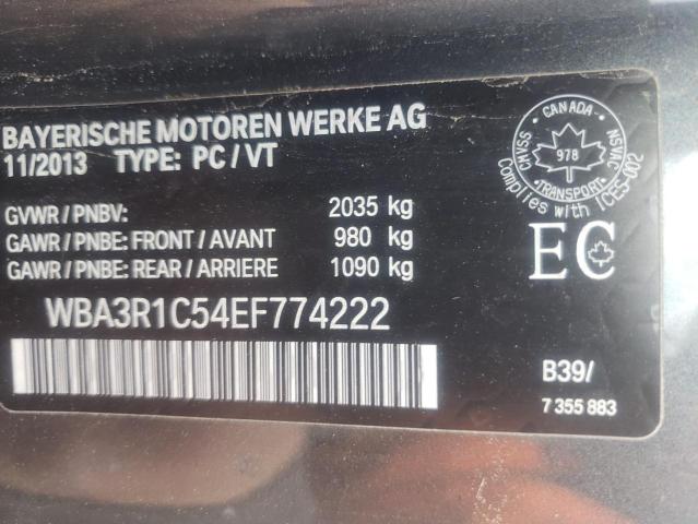 WBA3R1C54EF774222 - 2014 BMW 435 I GRAY photo 12