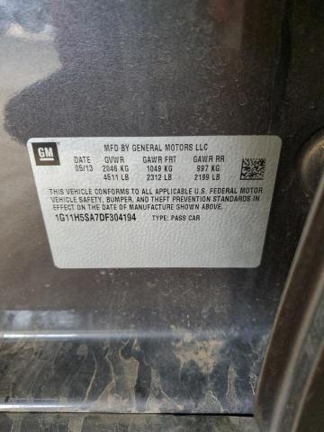 1G11H5SA7DF304194 - 2013 CHEVROLET MALIBU LTZ 灰色 照片 12