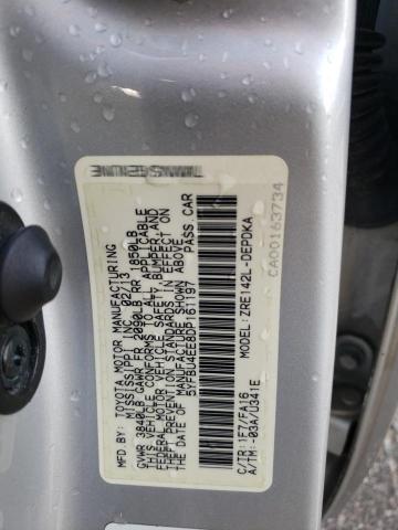 5YFBU4EE8DP161197 - 2013 TOYOTA COROLLA BASE Argent photo 12