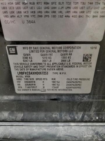 LRBFXCSAXHD067253 - 2017 BUICK ENVISION PREFERRED BLACK photo 13