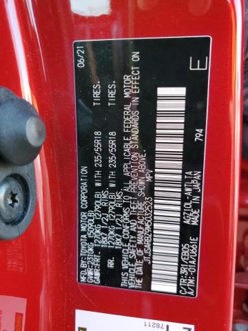 JTJSARBZ9M5032523 - 2021 LEXUS NX 300 BASE წითელი ფოტო 13