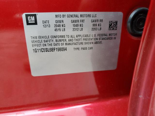 1G11C5SL6EF198094 - 2014 CHEVROLET MALIBU 1LT BURGUNDY photo 12