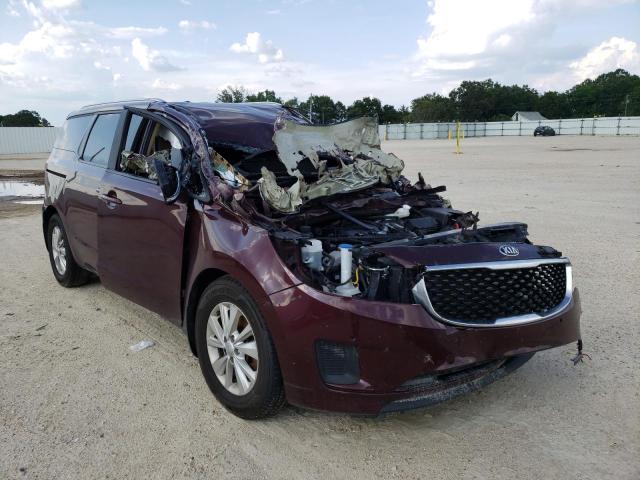 KNDMB5C15H6328701 - 2017 KIA SEDONA LX MAROON photo 1