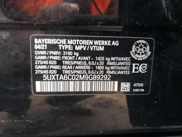 5UXTA6C02M9G89292 - 2021 BMW X5 XDRIVE45E BLACK photo 14