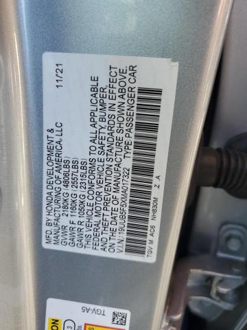 19UUB5F5XMA017322 - 2021 ACURA TLX TECH A GRAY photo 12