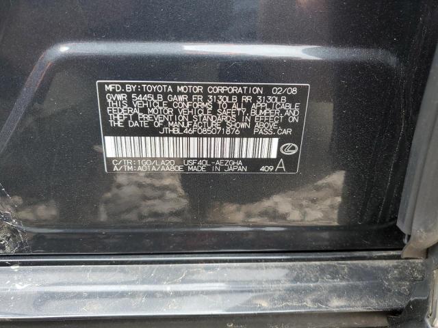 JTHBL46F085071876 - 2008 LEXUS LS 460 GRAY photo 13