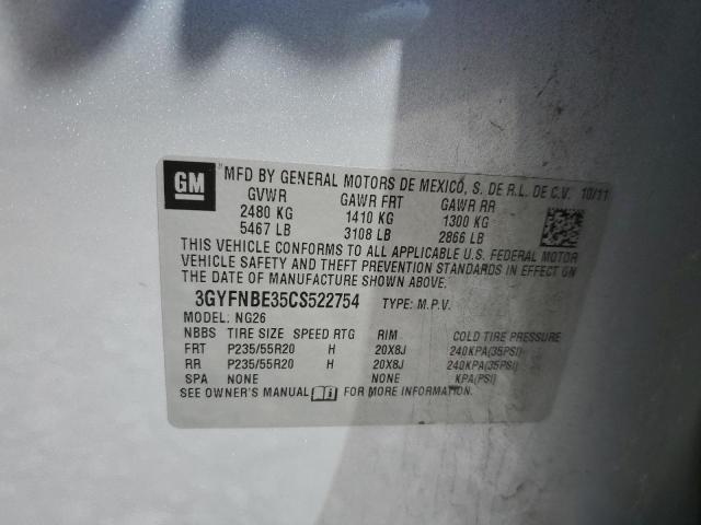 3GYFNBE35CS522754 - 2012 CADILLAC SRX PERFORMANCE COLLECTION Сұр фото 12