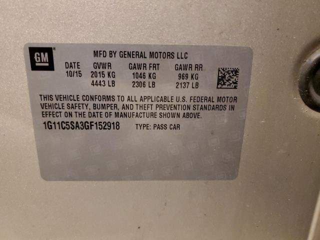 1G11C5SA3GF152918 - 2016 CHEVROLET MALIBU LIM LT Қоңыр фото 12