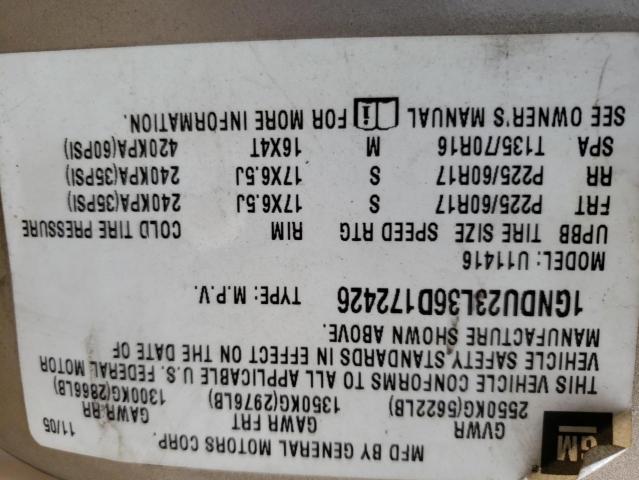 1GNDU23L36D172426 - 2006 CHEVROLET UPLANDER LS 金色 照片 13