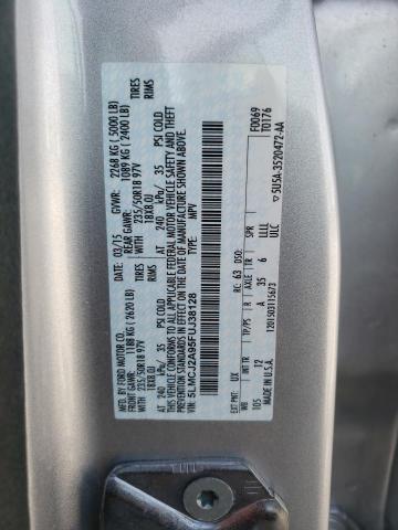 5LMCJ2A95FUJ38128 - 2015 LINCOLN MKC SILVER photo 13