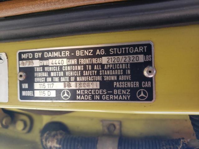 11511710122891 - 1976 MERCEDES-BENZ 115 D YELLOW photo 12