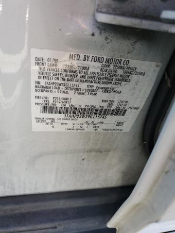 1FAHP23W39G115745 - 2009 FORD TAURUS SE WHITE photo 12