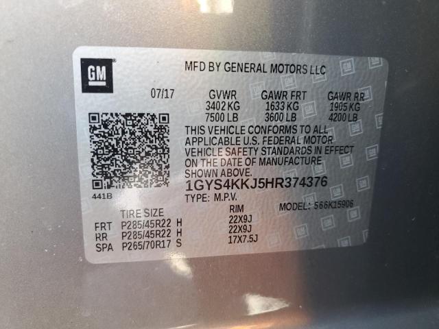 1GYS4KKJ5HR374376 - 2017 CADILLAC ESCALADE ESV PLATINUM Gümüş foto 13