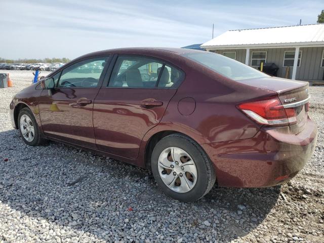 19XFB2F57FE013220 - 2015 HONDA CIVIC LX BURGUNDY photo 2