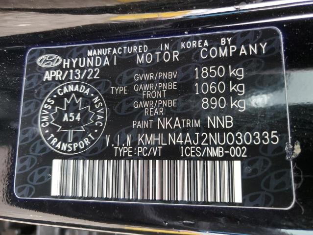 KMHLN4AJ2NU030335 - 2022 HYUNDAI ELANTRA LIMITED BLACK photo 12