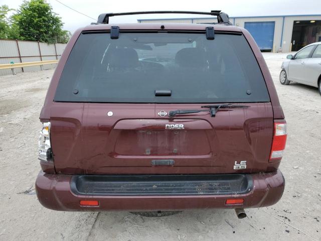 JN8DR09X41W579911 - 2001 NISSAN PATHFINDER LE 勃艮第红 照片 6